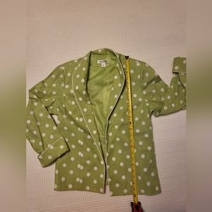 Lime polkadot shell and jacket set